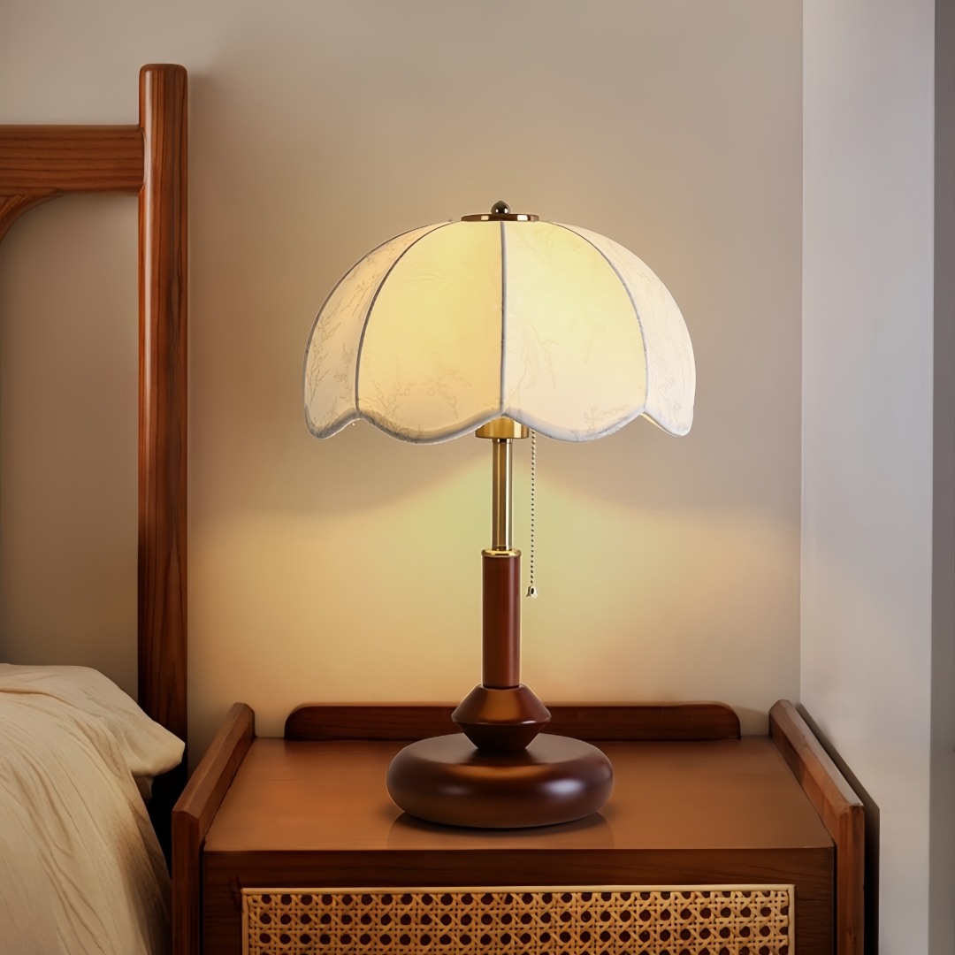 Home Textiles Usa - Vintage Scalloped Dome Table Lamp for