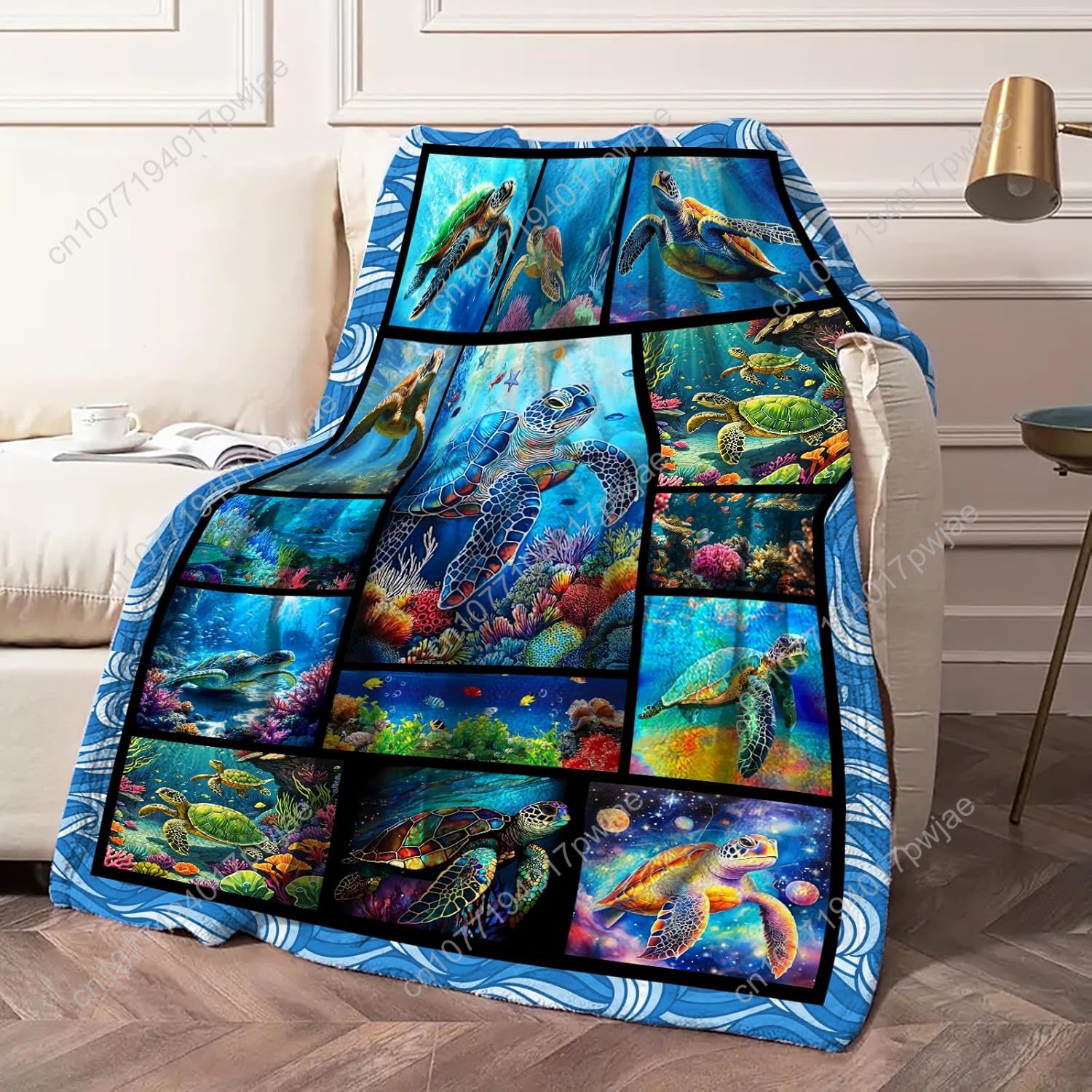 Sea Turtle Flannel Throw Blank - огляд і ціна Home Textiles Usa