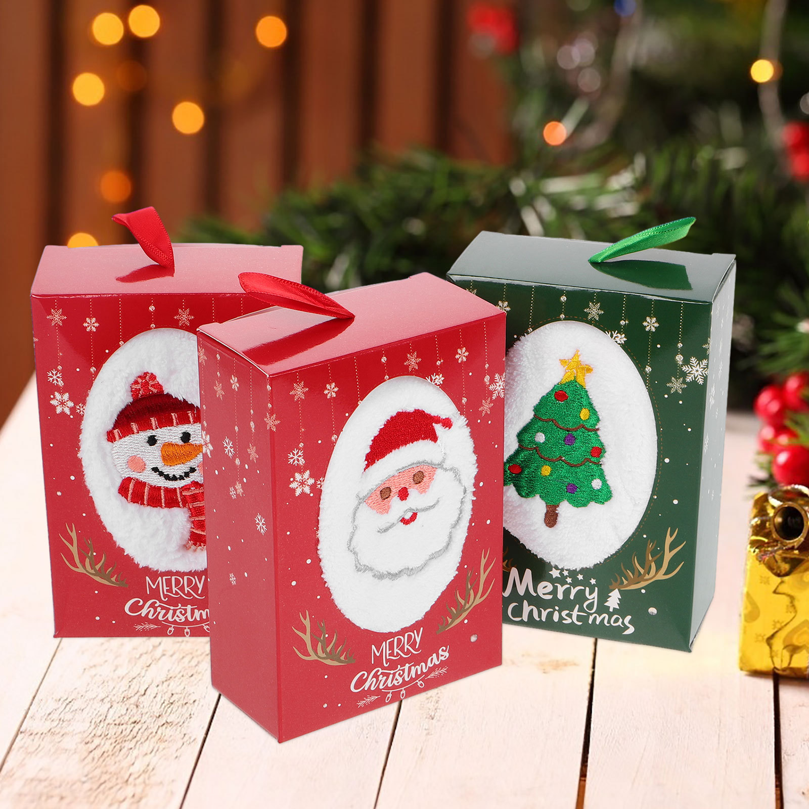 3Pcs Christmas Hand Towel Set  - огляд і ціна Home Textiles Towel Set