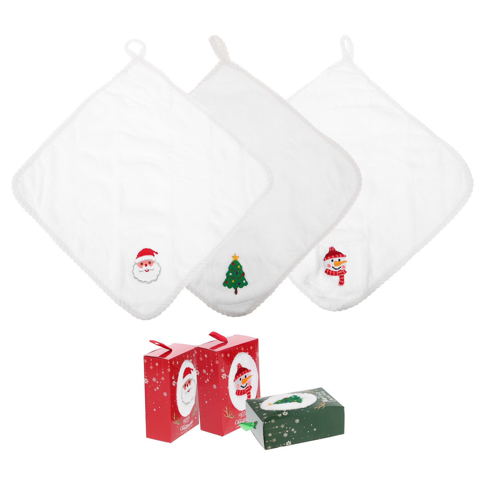 3Pcs Christmas Hand Towel Set  - огляд і ціна Home Textiles Towel Set
