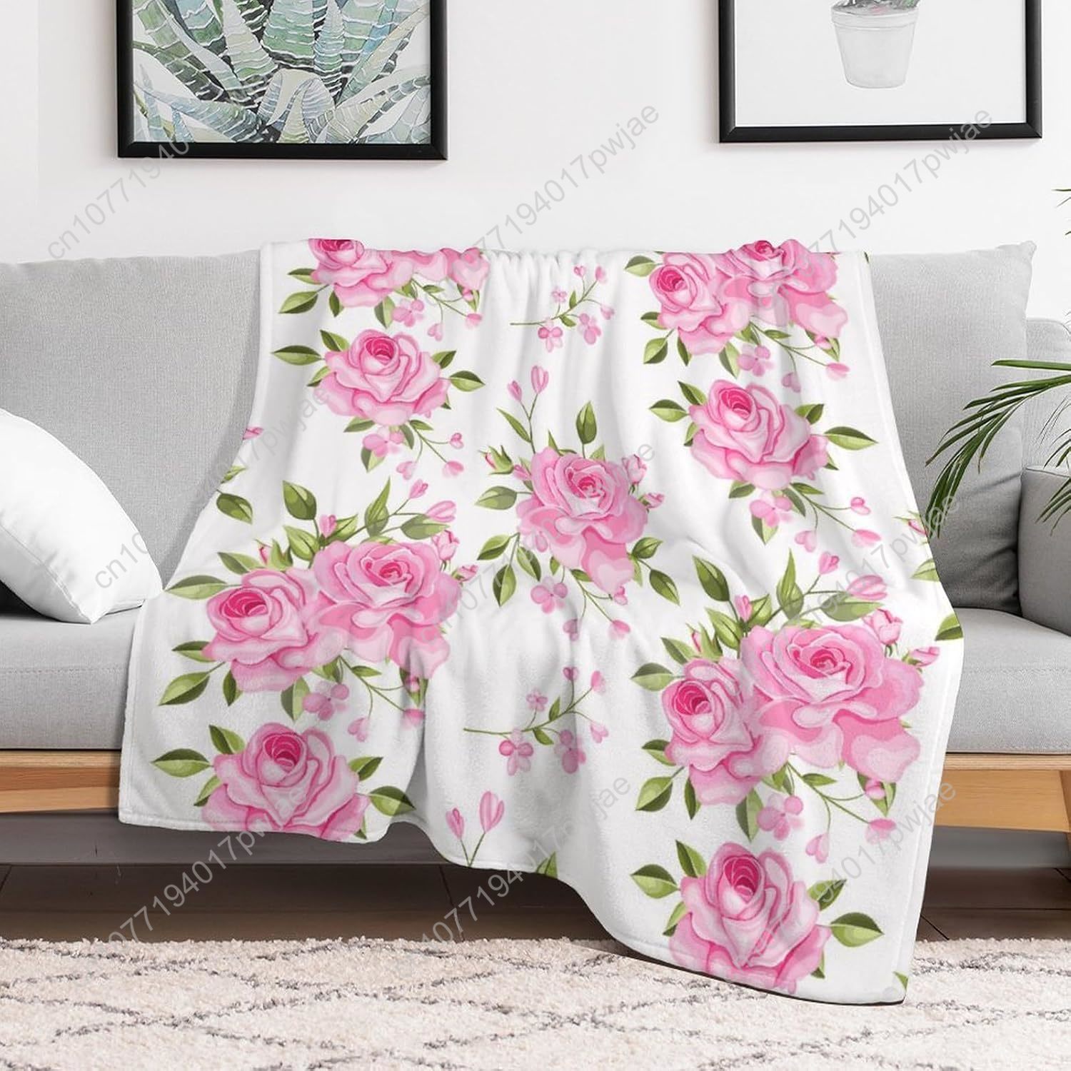 Pink Flower Throw Blanket Flor - огляд і ціна Home Textiles Usa