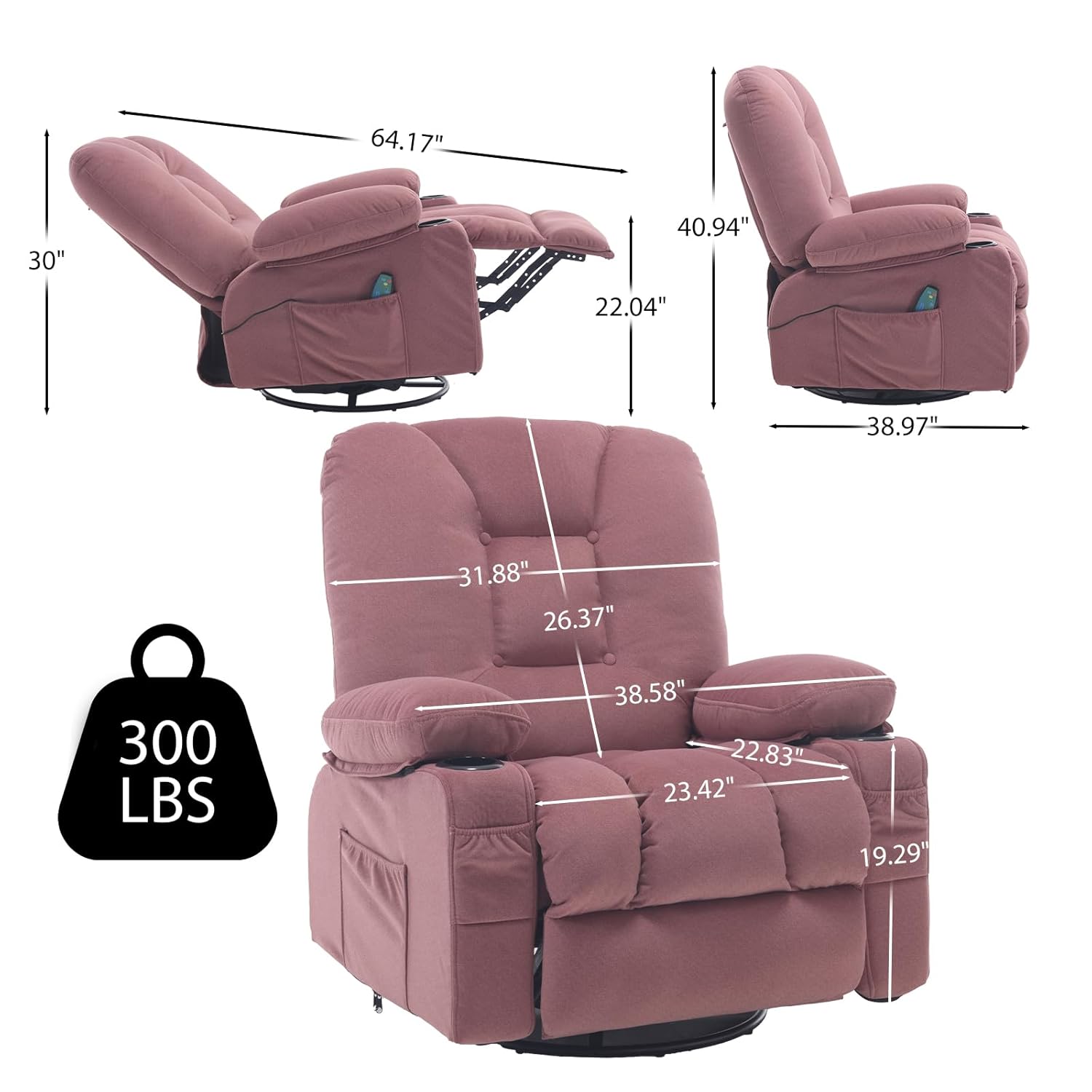 Rocker Swivel Recliner Chair w - огляд і ціна Home Textiles Of Scandinavia