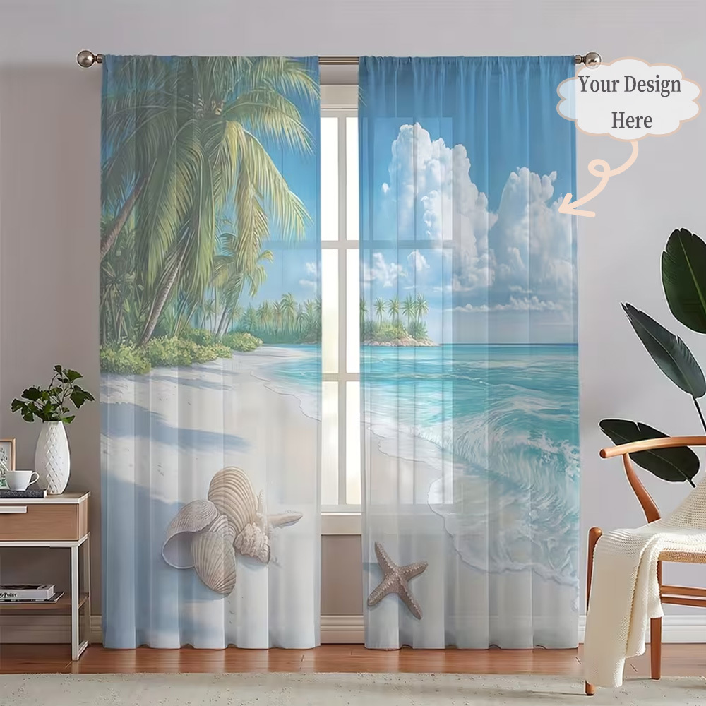 Custom 2D Flat 2pcs Sheer Curt - огляд і ціна Home Textiles Usa