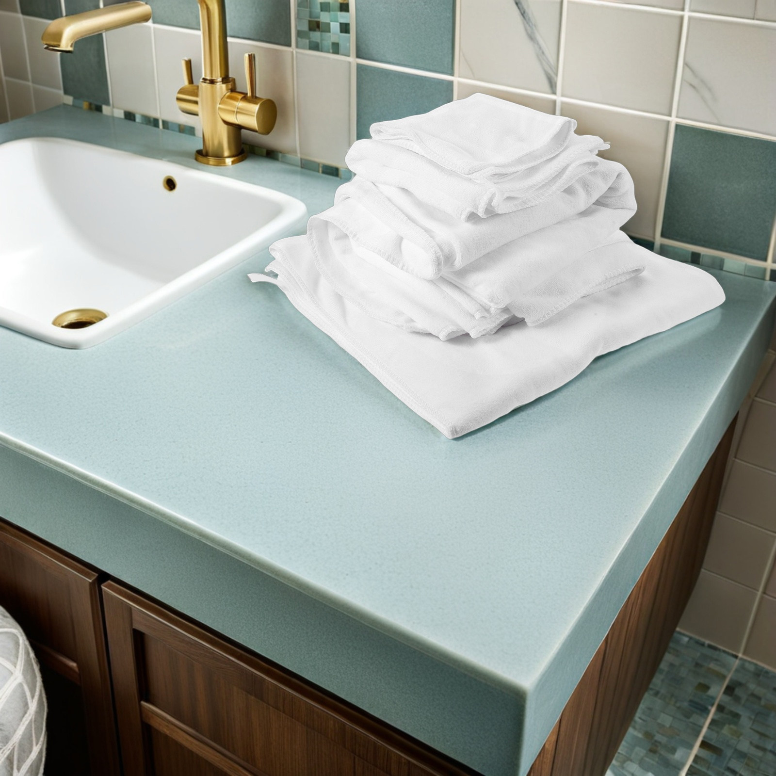 4Pcs Cotton Bath Towel Set Whi - огляд і ціна Home Textiles Towel Set