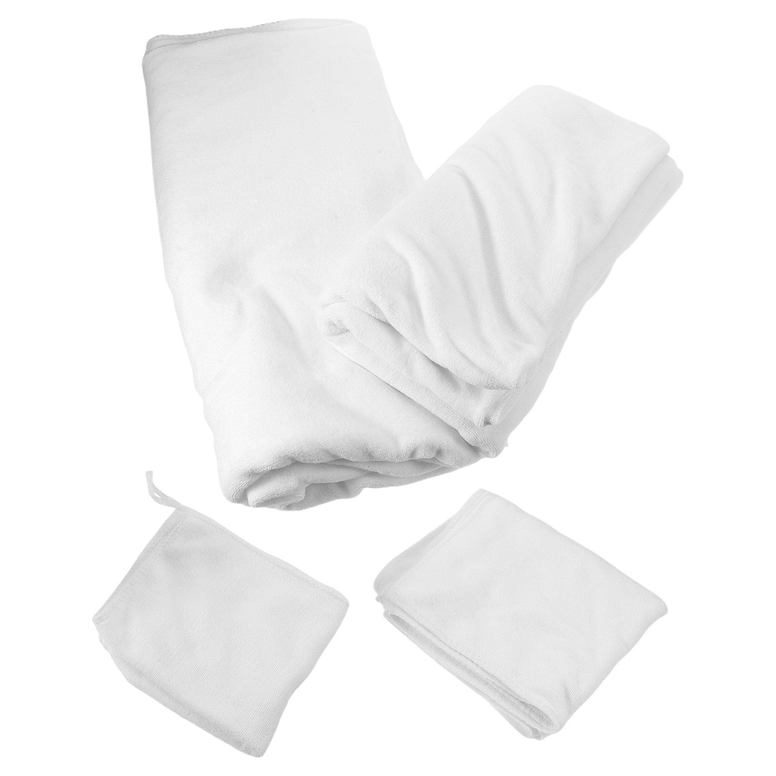 4Pcs Cotton Bath Towel Set Whi - огляд і ціна Home Textiles Towel Set