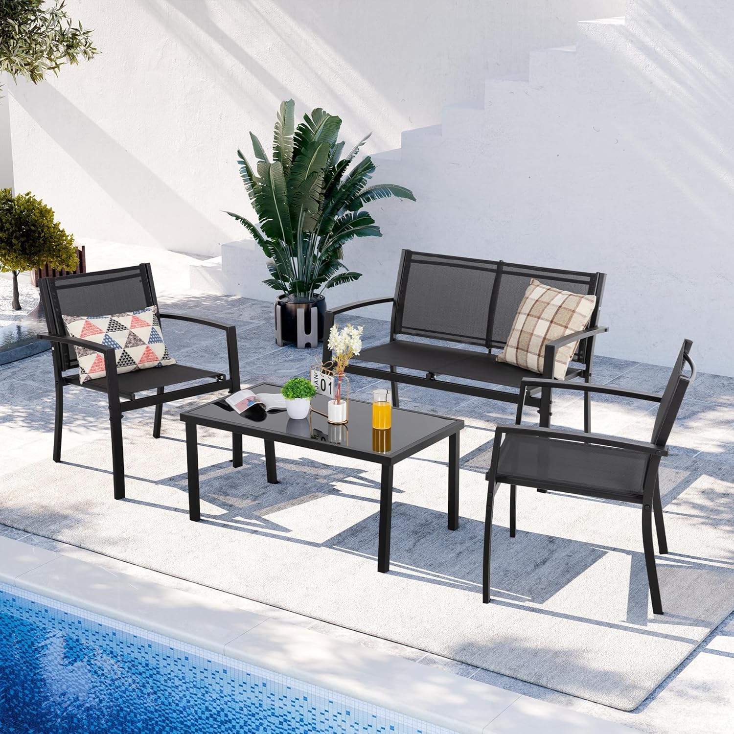 Black all-weather textile fabr - огляд і ціна Home Textiles Usa