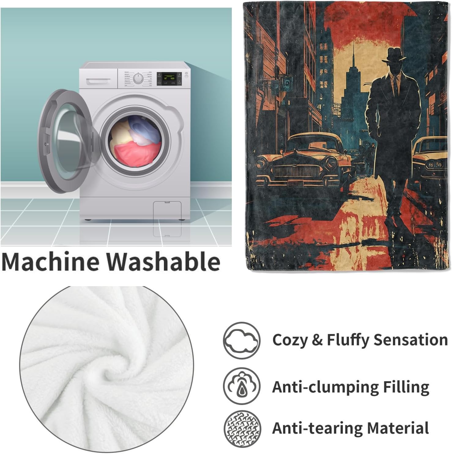 Noir Detective Blanket Gifts f - огляд і ціна Home Textiles Usa