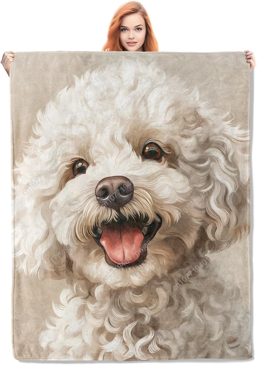 Joyful Poodle Portrait Blanket - огляд і ціна Home Textiles Usa
