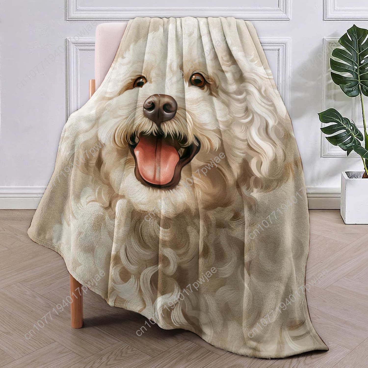 Joyful Poodle Portrait Blanket - огляд і ціна Home Textiles Usa